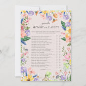 誰のママまたはパパのゲーム赤ちゃんシャワーカードを推測 招待状 (正面)