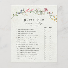 誰のママまたはパパの赤ちゃんシャワーゲームを推測