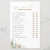 誰のママまたはパパの赤ちゃんシャワーゲームを推測 (正面)