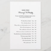 誰のママまたはパパの赤ちゃんシャワーゲームを推測 チラシ (正面)