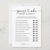 誰のママまたはパパの赤ちゃんシャワーゲームを推測 招待状 (正面)