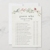 誰のママまたはパパの赤ちゃんシャワーゲームを推測 招待状 (正面)