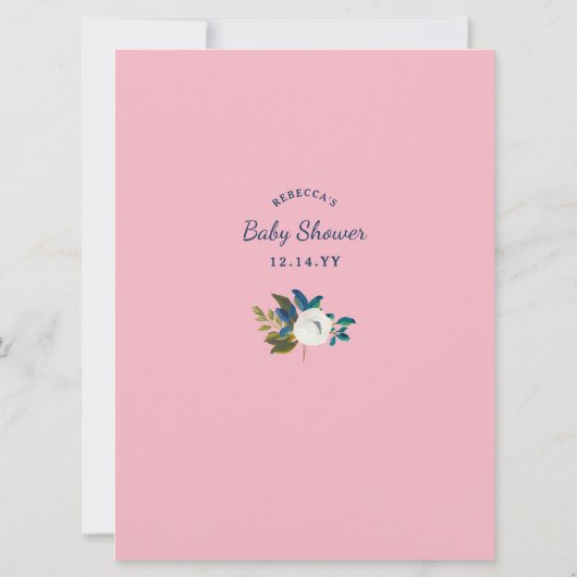 誰のママまたはパパの赤ちゃんシャワーゲームを推測 招待状 (裏面)