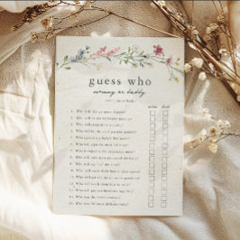 誰のママまたはパパの赤ちゃんシャワーゲームを推測 招待状