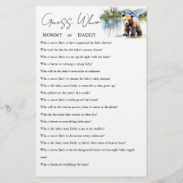 誰のママまたはパパの赤ちゃんシャワーゲームカードを推測