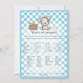 誰のママ？かわいいテディベア赤ちゃんゲームカード 招待状 (正面)