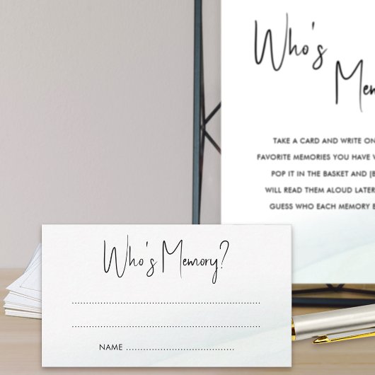 誰のメモリブライダルシャワーゲームグリーンウォッシュカード アドバイスカード