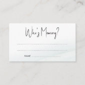 誰のメモリブライダルシャワーゲームグリーンウォッシュカード アドバイスカード (正面)