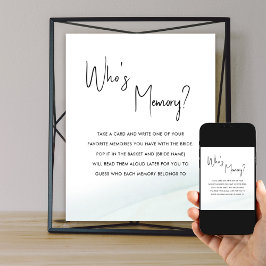 誰のメモリブライダルシャワーゲームグリーンウォッシュ ポスター