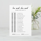 誰のモダンブライダルシャワーゲームカード 招待状 (スタンド正面)