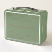 誰の名前だ？/緑ステンレス色 メタルランチボックス (正面)