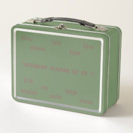 誰の名前だ？/緑ステンレス色 メタルランチボックス