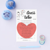 誰の結婚式のカップルシャワーゲームカード チラシ (シングル)