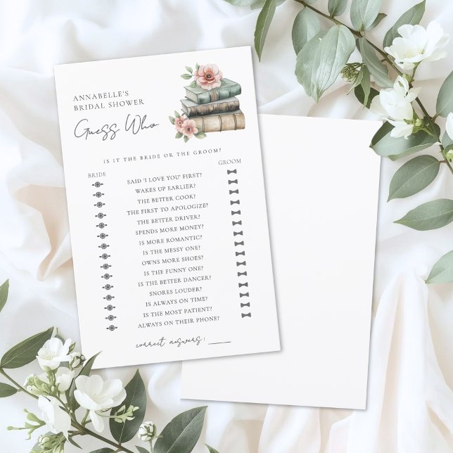 誰の結婚式の本  ブライダルシャワーゲーム (Guess Who Book Bridal Shower Game)