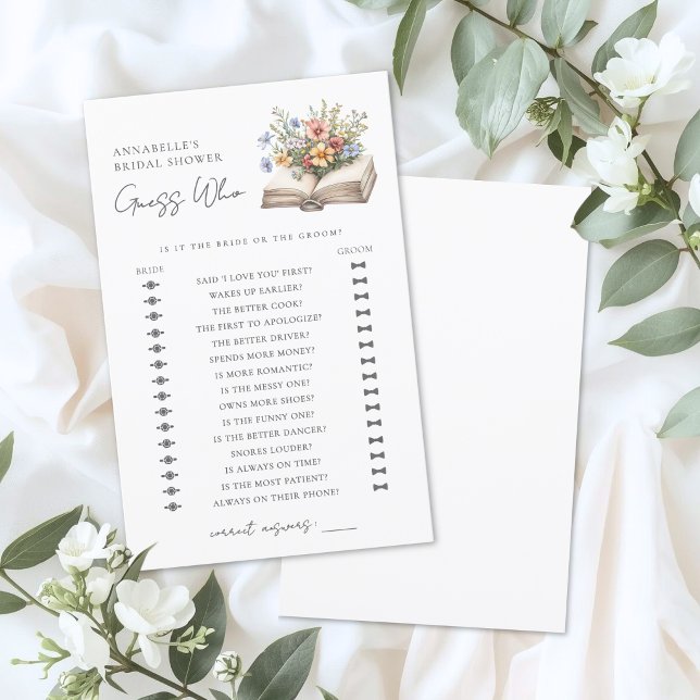 誰の結婚式の本  ブライダルシャワーゲーム (Guess Who Book Bridal Shower Game)