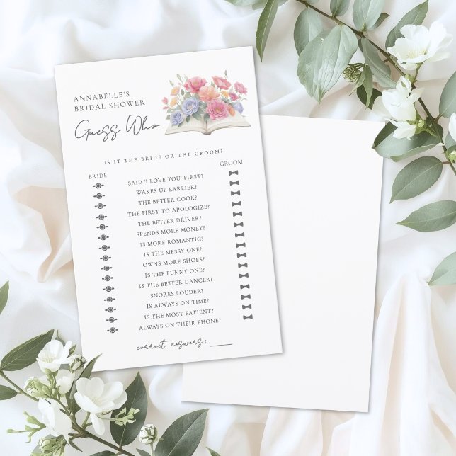 誰の結婚式の本  ブライダルシャワーパーティゲーム (Guess Who Book Bridal Shower Game)