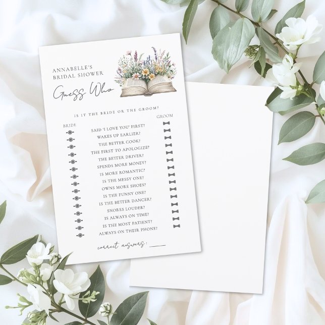 誰の結婚式の本  ブライダルシャワーパーティゲーム (Guess Who Book Bridal Shower Game)