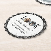 誰の結婚式？ 愛犬やペットの写真 ペーパーコースター (アングル)