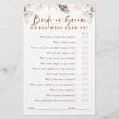 誰の花嫁または花婿を推測 – Terracottaフローラゲーム (正面)