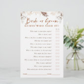 誰の花嫁または花婿を推測 – Terracottaフローラゲーム (スタンド正面)