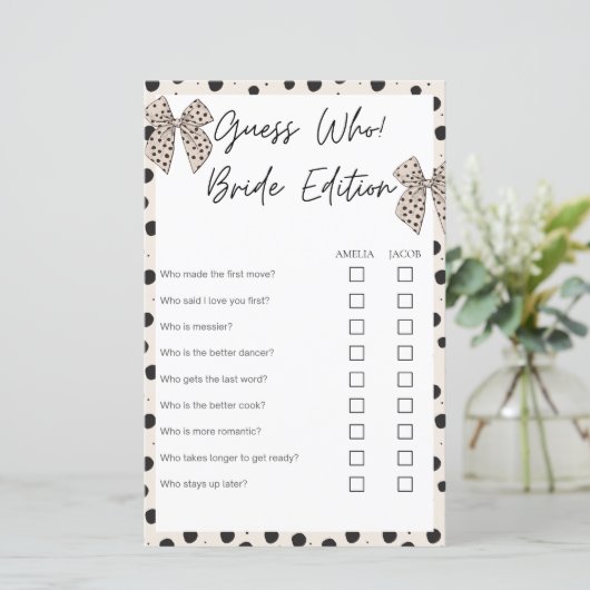 誰の花嫁エディションベージュブライダルシャワーゲーム (スタンド正面)