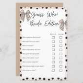 誰の花嫁エディションベージュブライダルシャワーゲーム (正面/裏面)