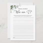 誰の記憶ゲーム ブライダルシャワーゲーム 招待状 (正面)