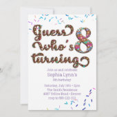 誰の誕生日か当ててみて！お誕生日おめでとう　飾り付きクッキー 招待状 (正面)