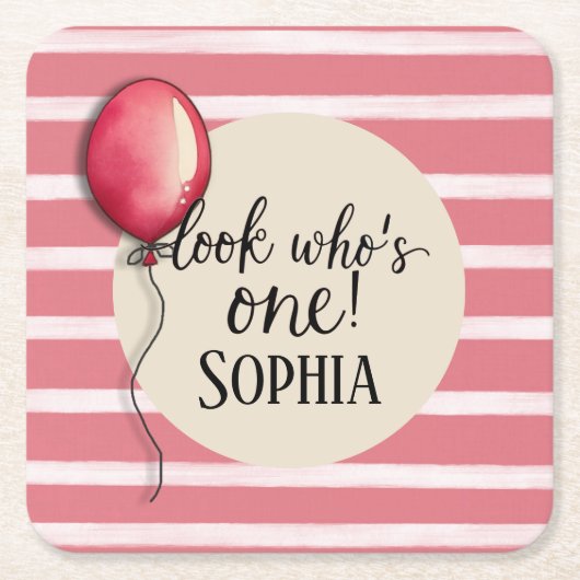 誰の誕生日か スクエアペーパーコースター (正面)