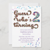 誰の誕生日パーティーだと思う？　２歳のクッキーだよ！　デコレーション付きで！ 招待状 (正面)