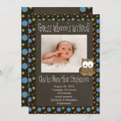 誰の赤ちゃんが来たかな?ベイビーボーイ誕生のお知らせ 案内状 (正面/裏面)