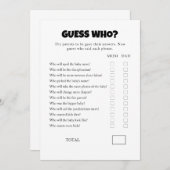 誰の赤ちゃん?シャワープリントゲームテンプレート 招待状 (正面/裏面)