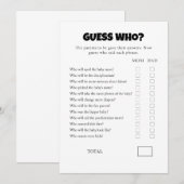 誰の赤ちゃん?ベビーシャワー印刷ゲームテンプレート 招待状 (正面/裏面)