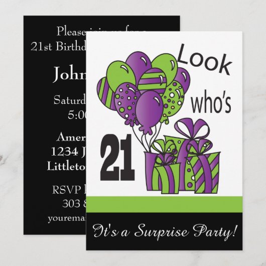 誰の21か | 21歳の誕生日 招待状 (正面/裏面)