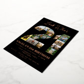 誰の21フォトコラージュのサイン21歳の誕生日 箔招待状 (回転した状態)