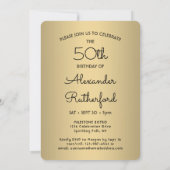 誰の50歳のブラック＆ゴールドの誕生日パーティー2写真 招待状 (裏面)