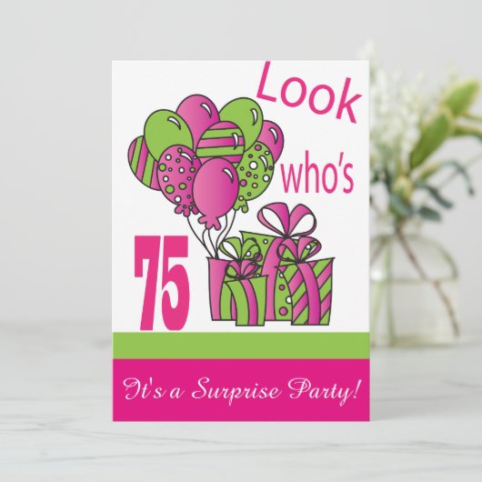 誰の75歳か | 75誕生日 招待状 (スタンド正面)