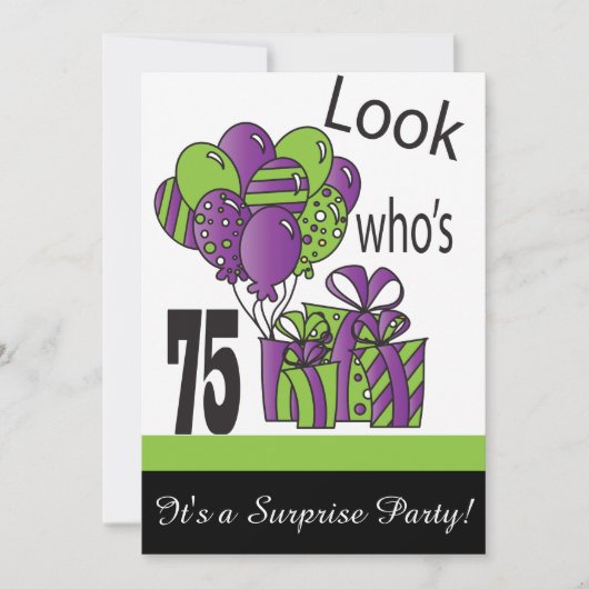 誰の75歳か | 75誕生日 招待状 (正面)