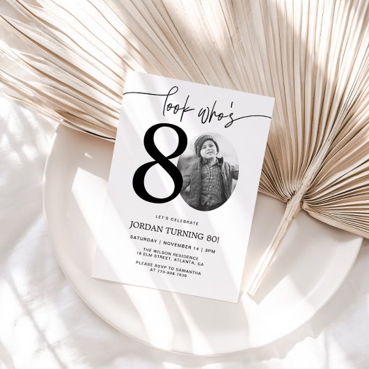誰の80か | 写真80番目の誕生日招待状 招待状
