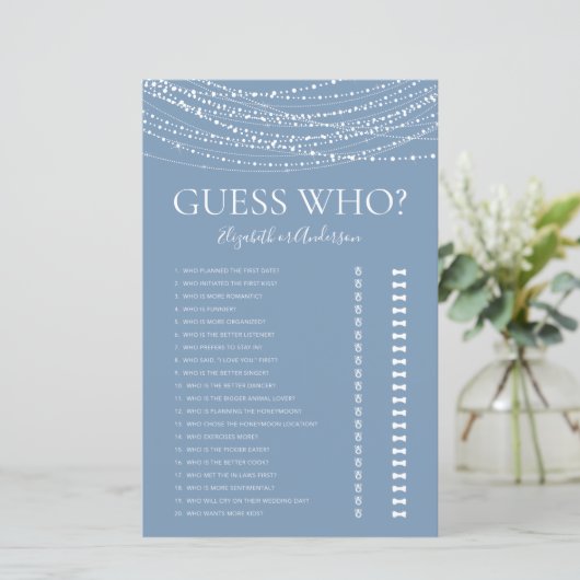 誰ほこりっぽいブルーライトブライダルシャワーゲーム (スタンド正面)