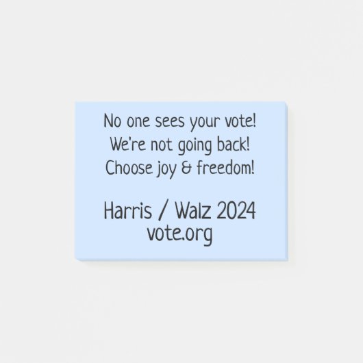 誰もあなたの投票を見ない!有権者へのGOTVメモ ポストイット (正面)