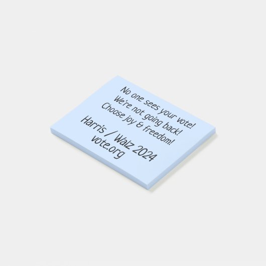 誰もあなたの投票を見ない!有権者へのGOTVメモ ポストイット (アングル)