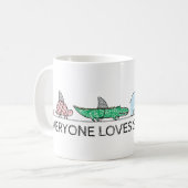 誰もがおもしろいシャーク・ウィークを愛している コーヒーマグカップ (正面左)