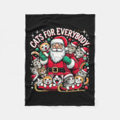 誰もがおもしろい醜いクリスマスのクリスマスのための猫おもしろいたち フリースブランケット (正面)