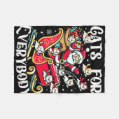 誰もがおもしろい醜いクリスマスのクリスマスのための猫おもしろいたち フリースブランケット (正面(横))