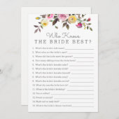 誰もがときめく おしゃれなシャワーゲームカード 招待状 (正面/裏面)