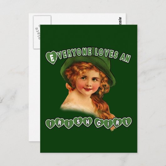 誰もがアイルランドの女の子を愛する ポストカード (正面/裏面)