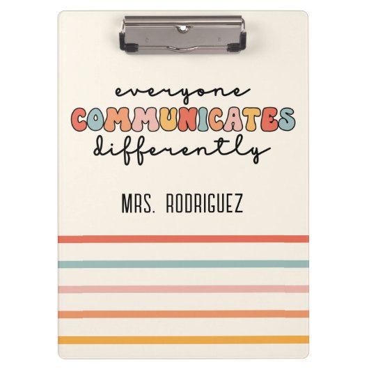 誰もがカラフル異なるコミュニケーションを取る クリップボード (正面)