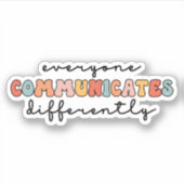 誰もがカラフル異なるコミュニケーションを取る シール (正面)