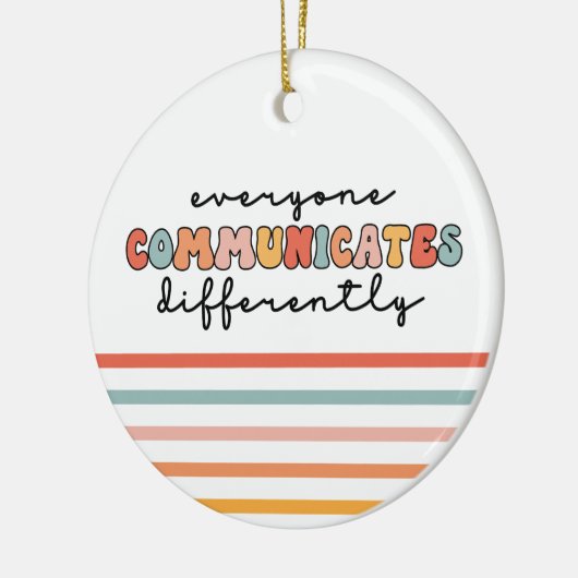 誰もがカラフル異なるコミュニケーションを取る セラミックオーナメント (左)
